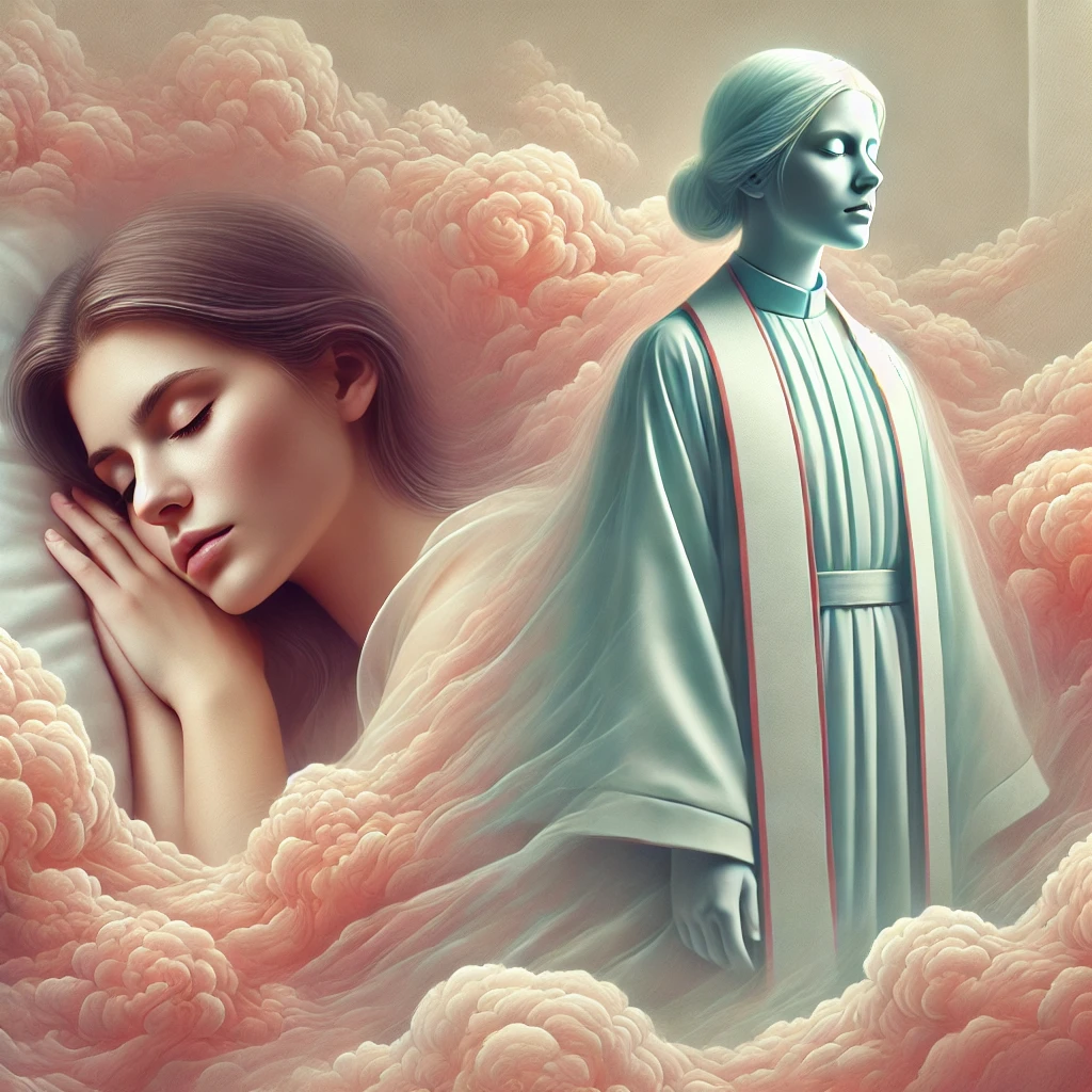 a-woman-dreaming-of-wearing-a-priests-robe image